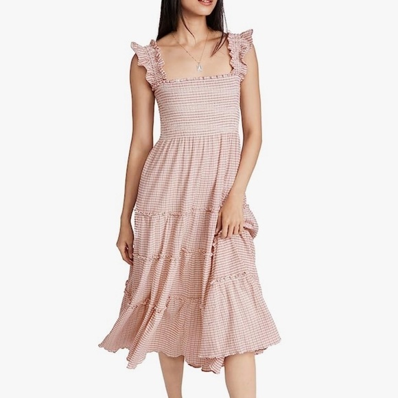 O.P.T Lazy Afternoon Dress in Pink Plaid NWT - Picture 3 of 10